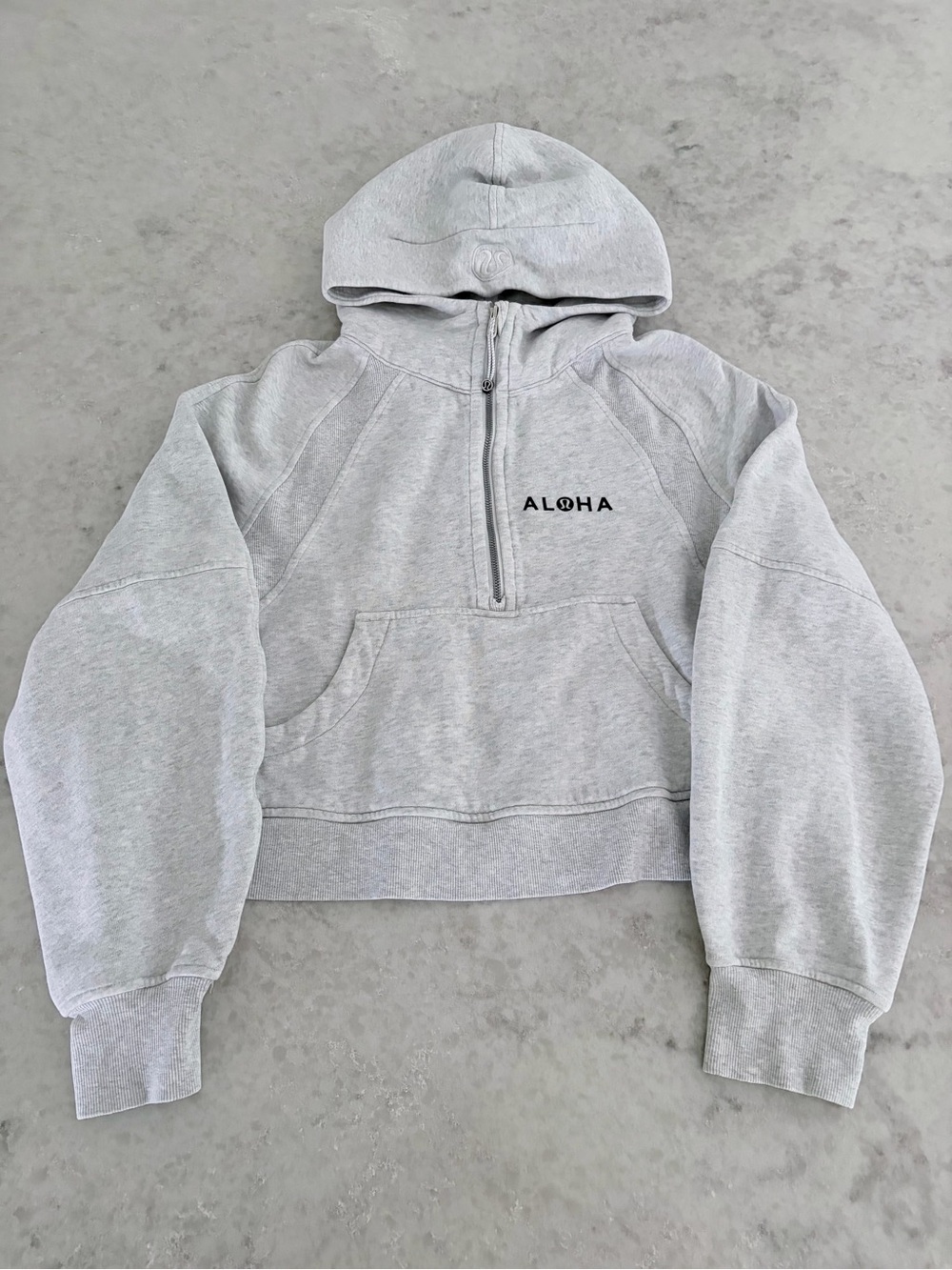 Lululemon Hawaii Aloha Scuba Half-Zip Hoodie in Gray - Size M/L Rare